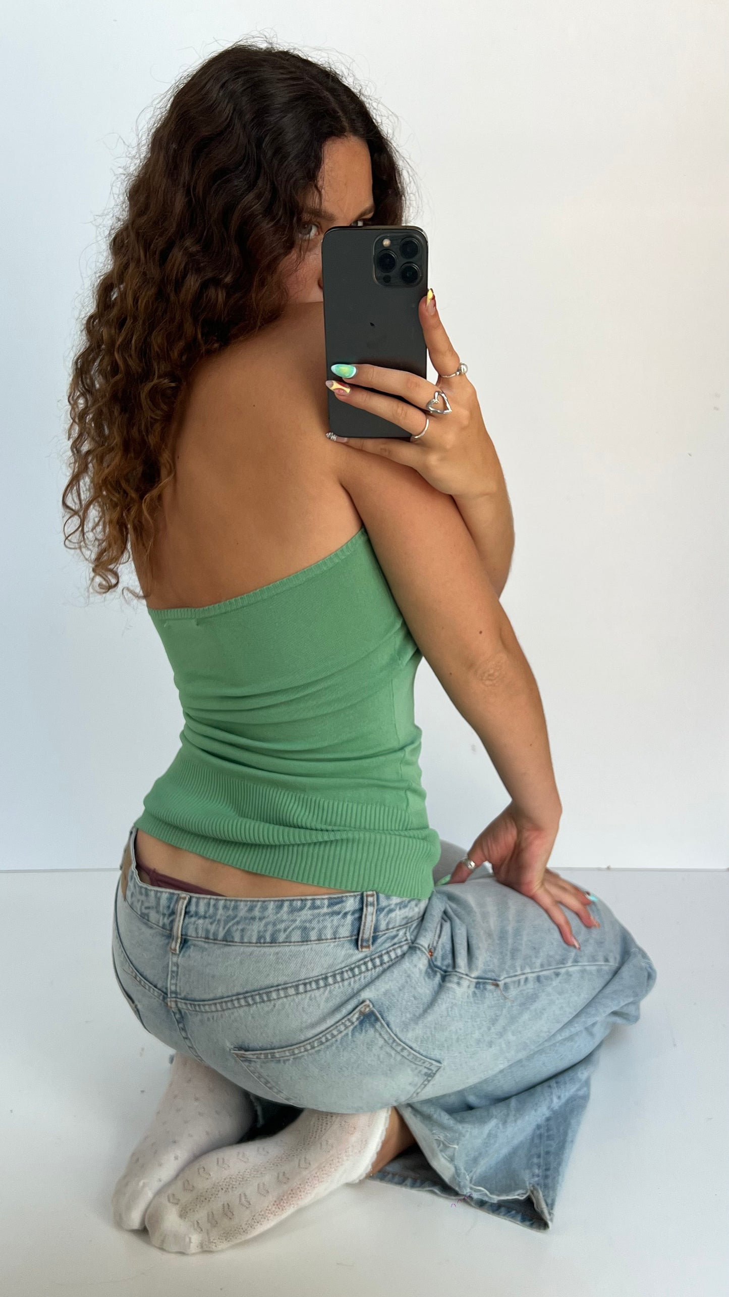 00s green Guess halter cami- size M