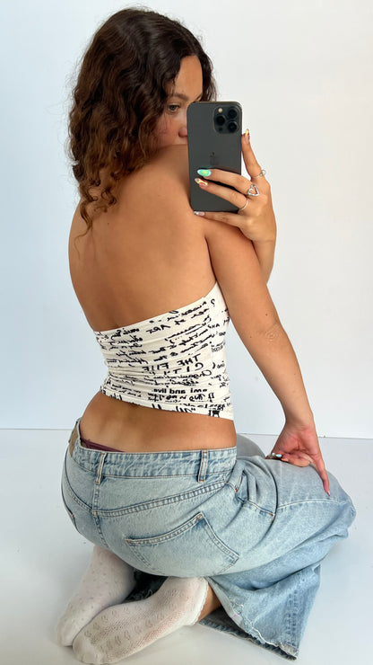 00s white graphic cami- size S