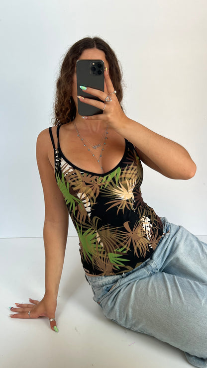 00s black jungle cami- size S