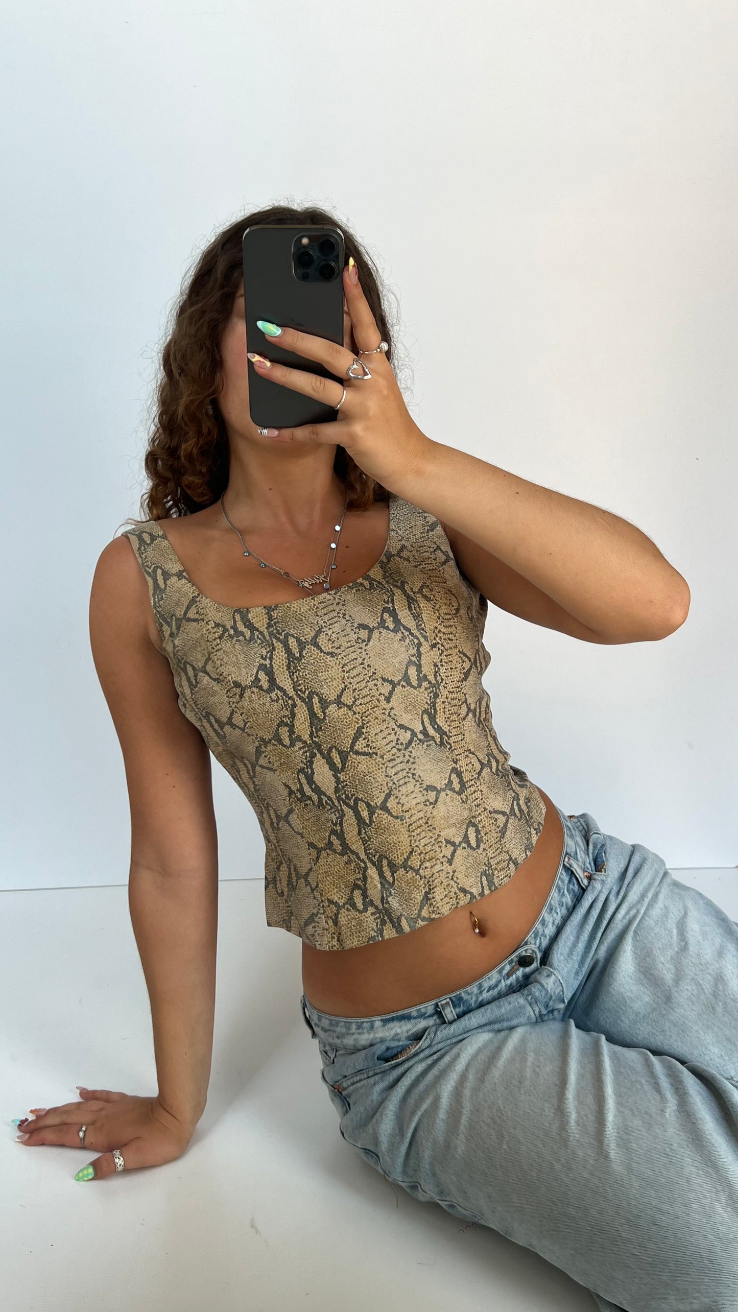00s snakeskin top- size S