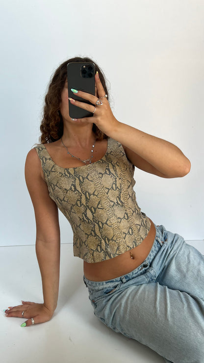 00s snakeskin top- size S