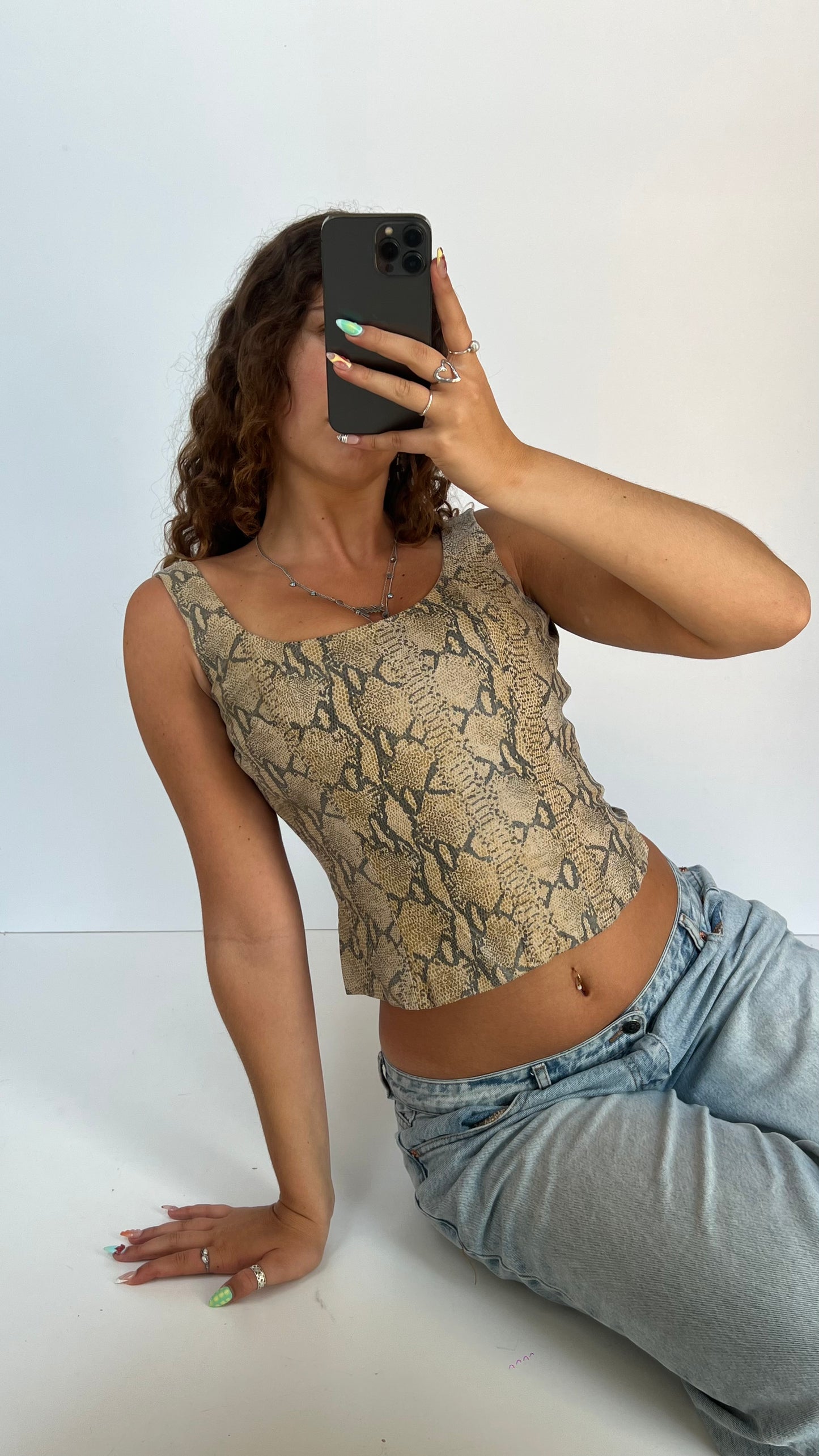 00s snakeskin top- size S
