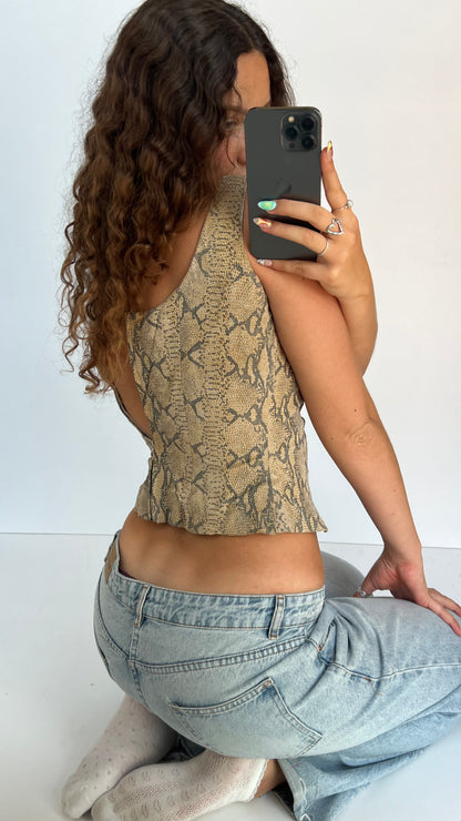 00s snakeskin top- size S