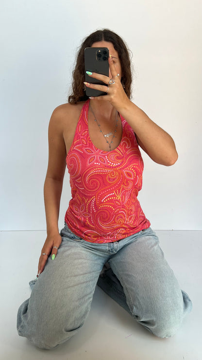 00s pink patterned cami- size L
