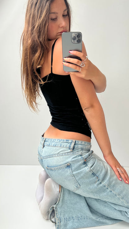 00s black sequin cami- size S