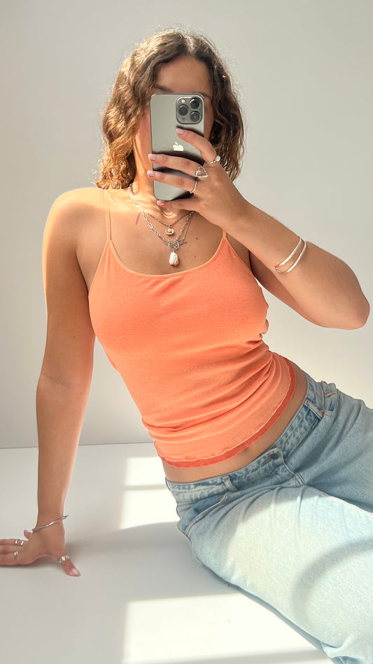 00s orange mesh cami- size M
