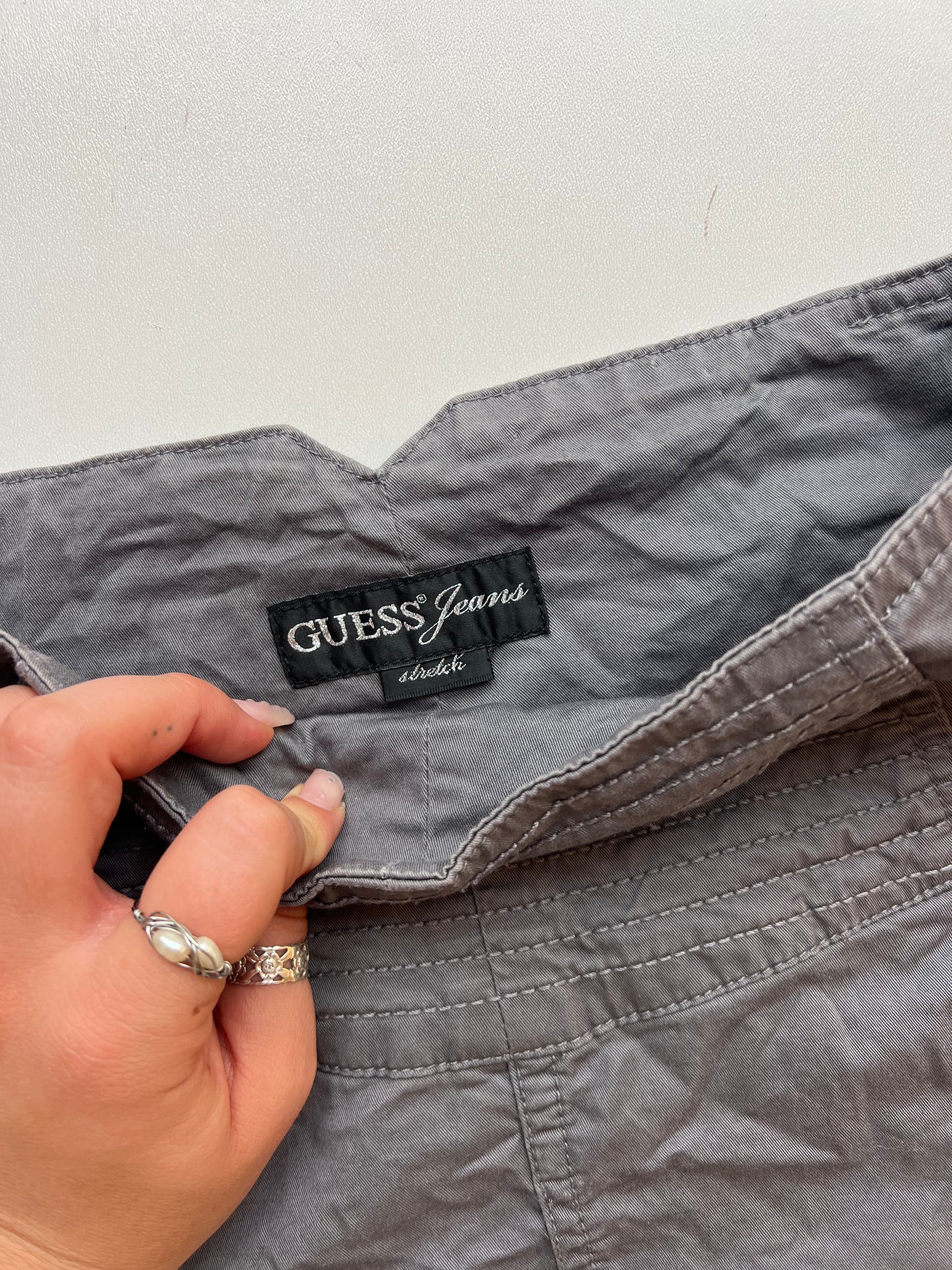 00s grey Guess mini skirt- size S