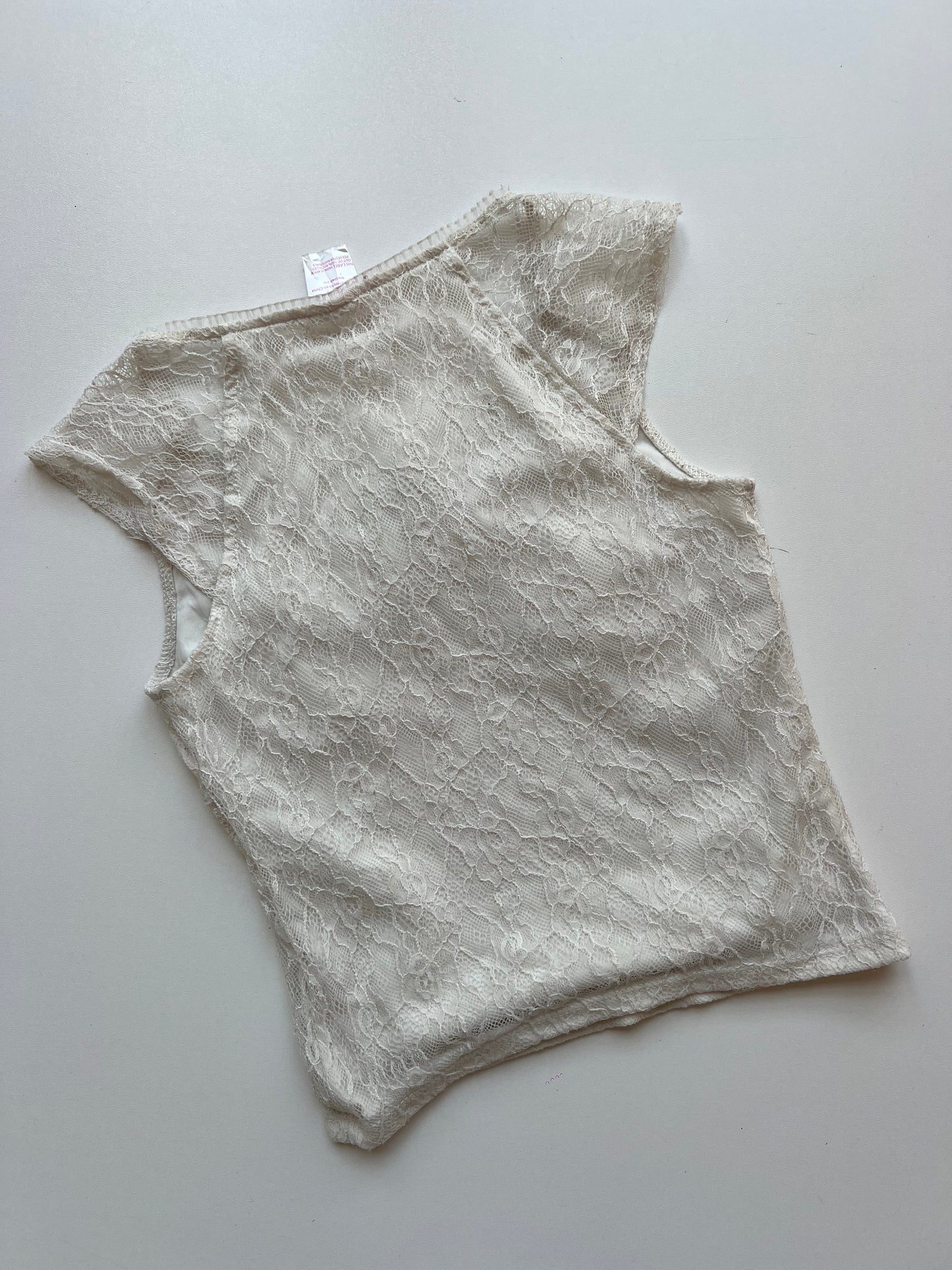 00s white lace babydoll top- size XS