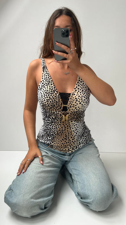 00s brown leopard print cami- size M