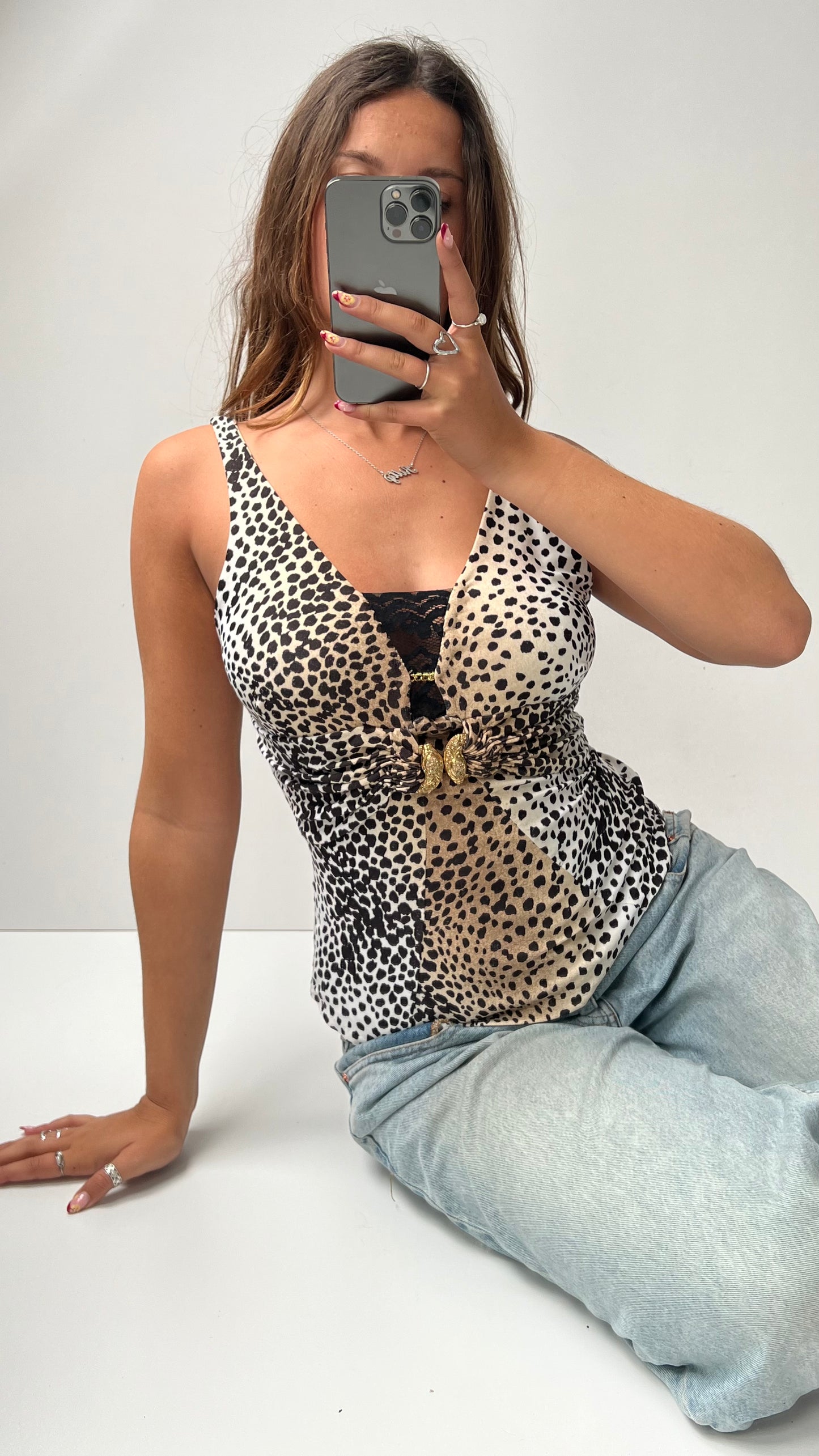 00s brown leopard print cami- size M