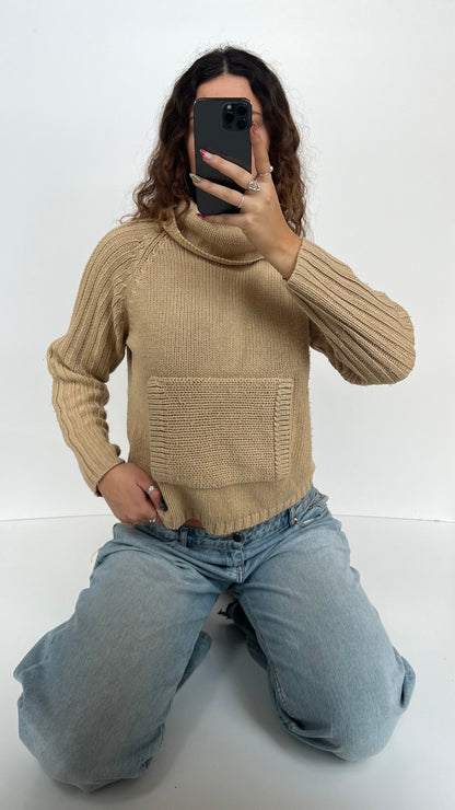 00s brown knit jumper- size M