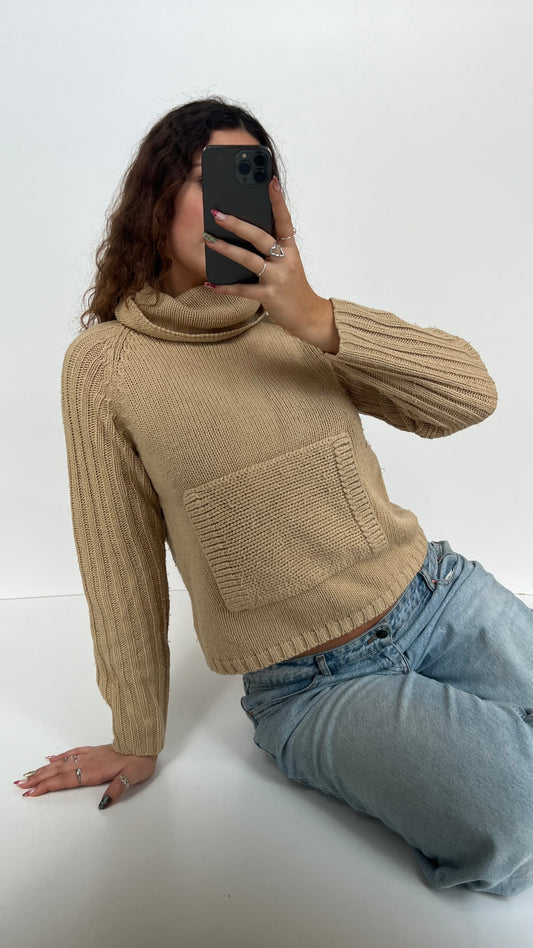 00s brown knit jumper- size M