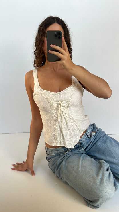 00s white lace cami- size M
