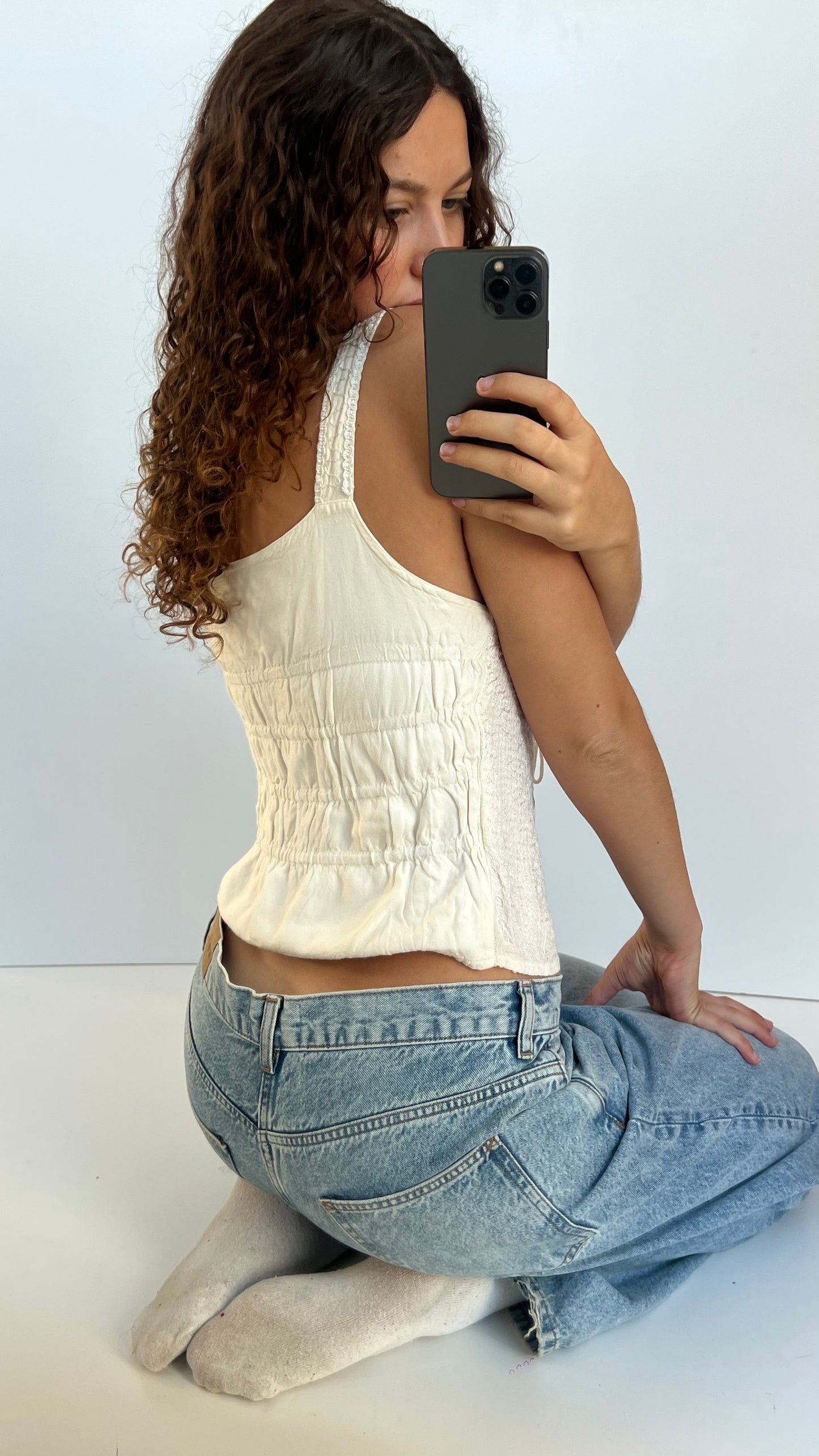 00s white lace cami- size M
