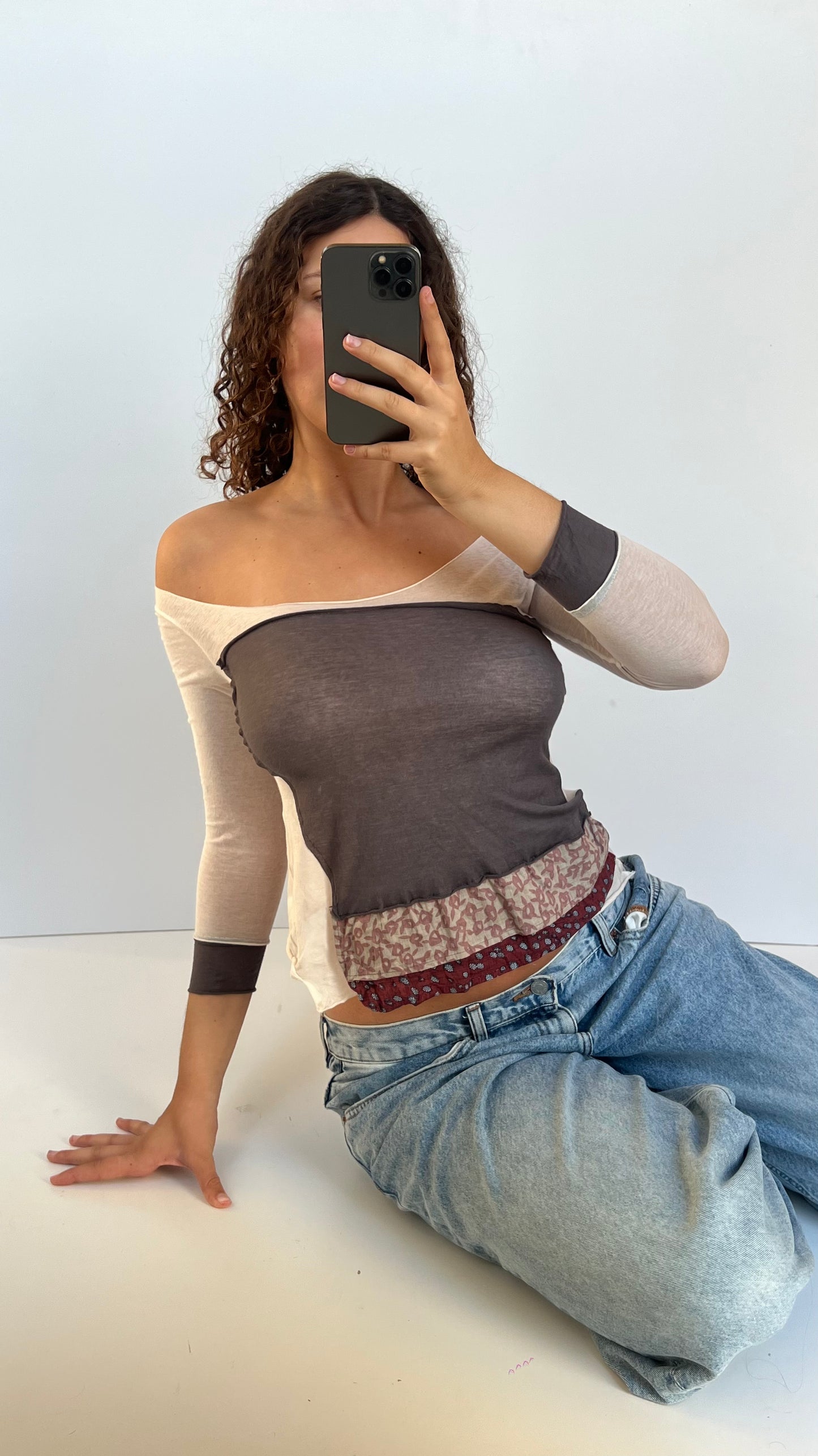 00s patchwork mesh top- size S