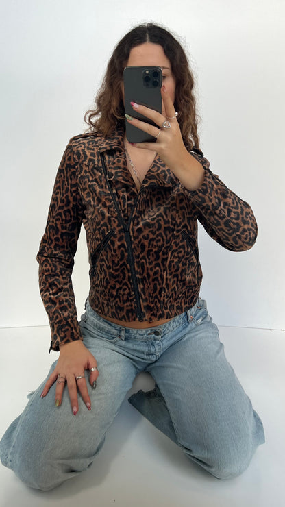 00s leopard print jacket- size M