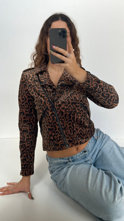 00s leopard print jacket- size M