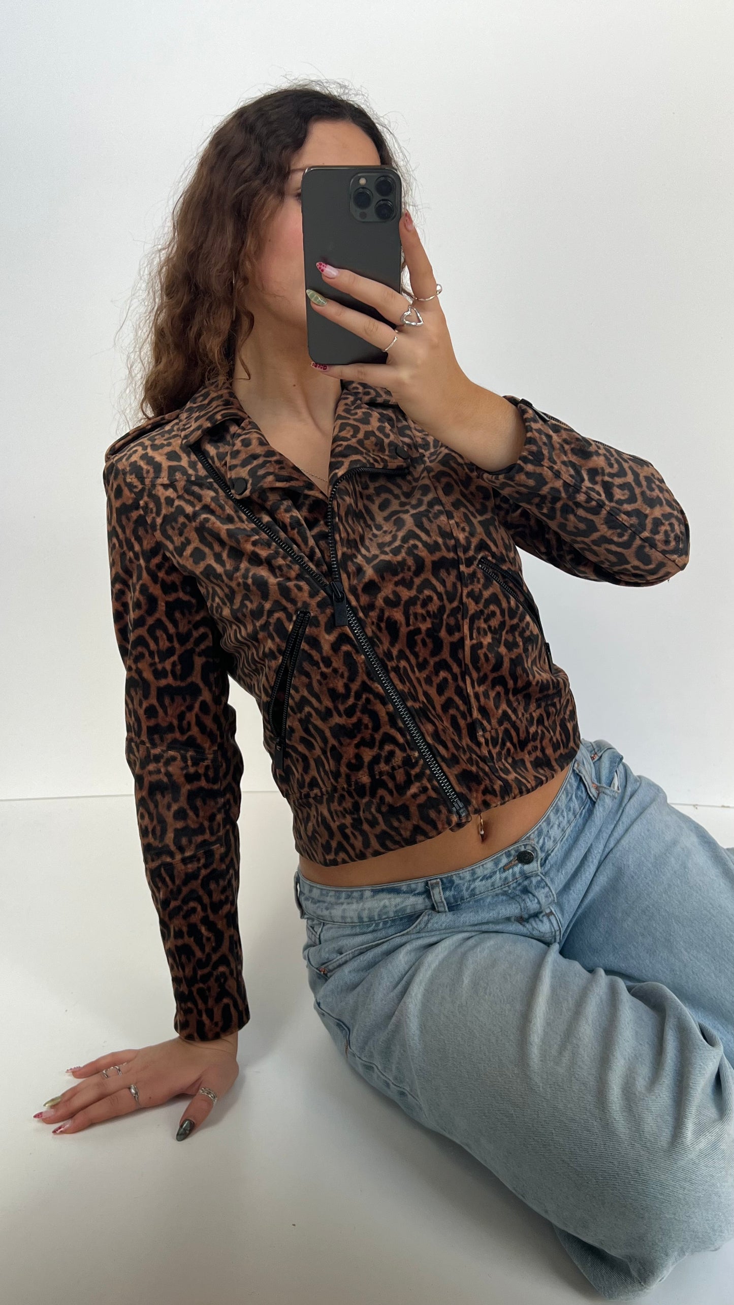 00s leopard print jacket- size M