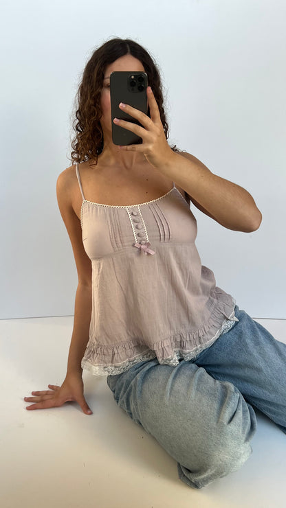 00s cream babydoll cami- size S