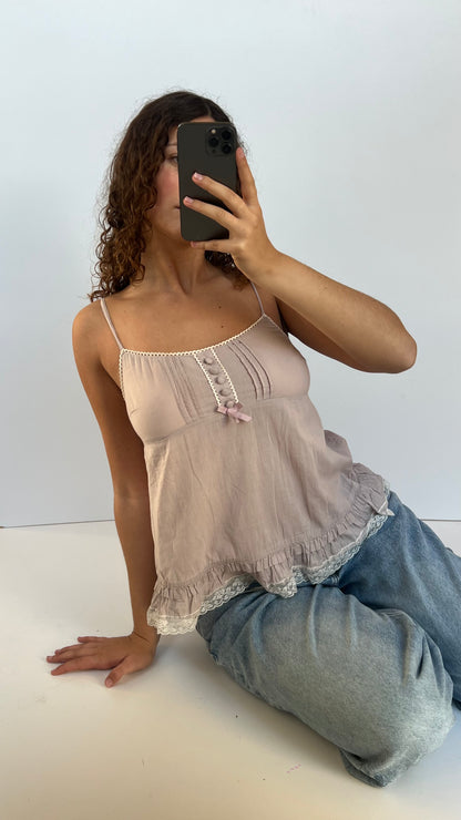 00s cream babydoll cami- size S