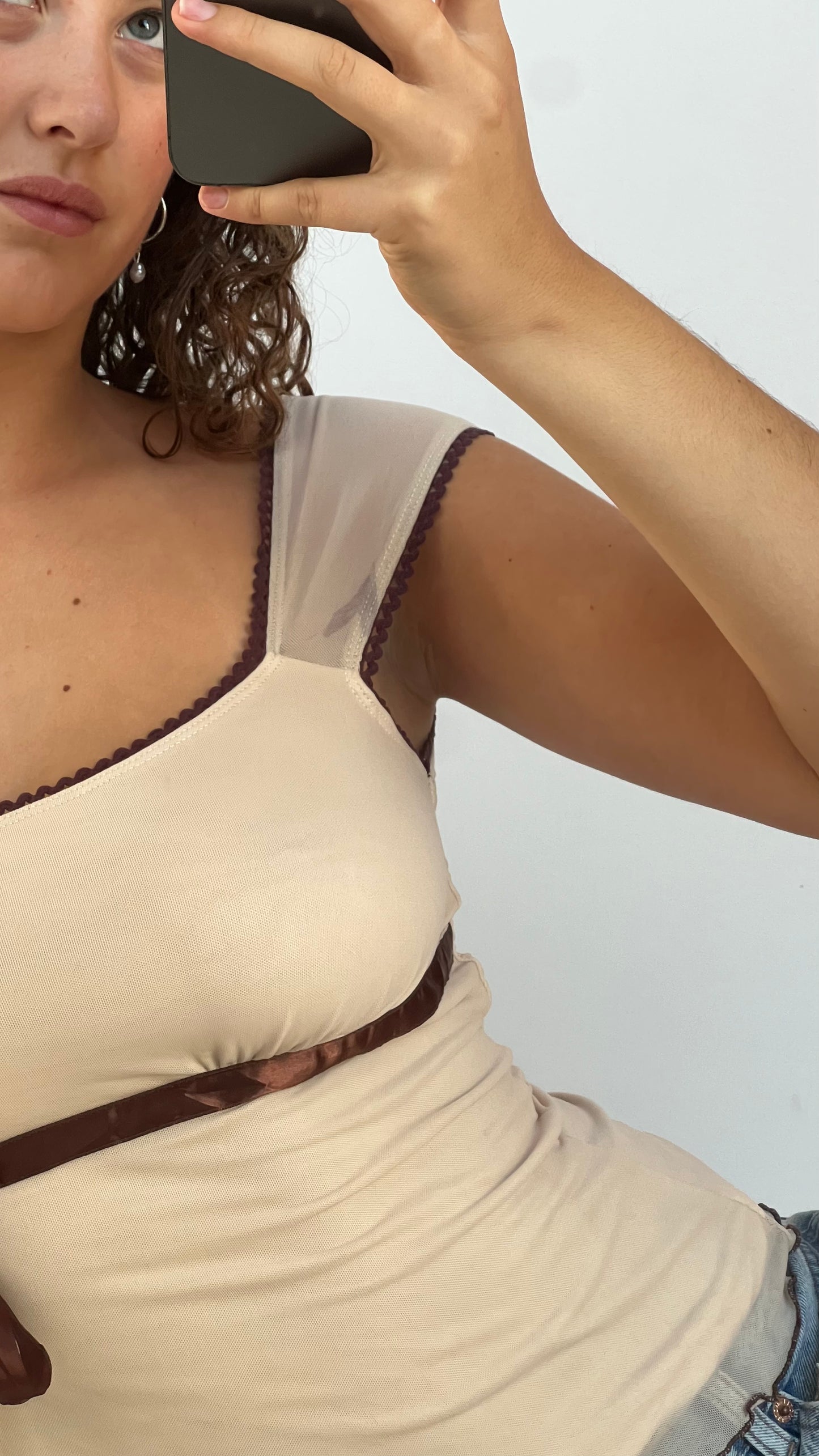 00s cream asymmetric top- size M