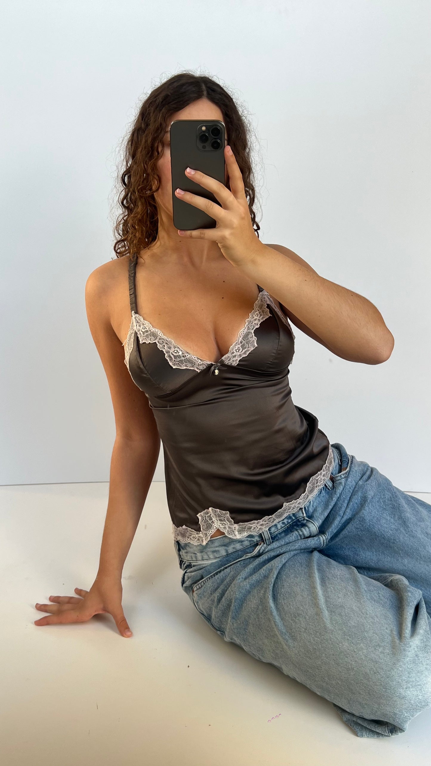 00s grey lace cami- size S