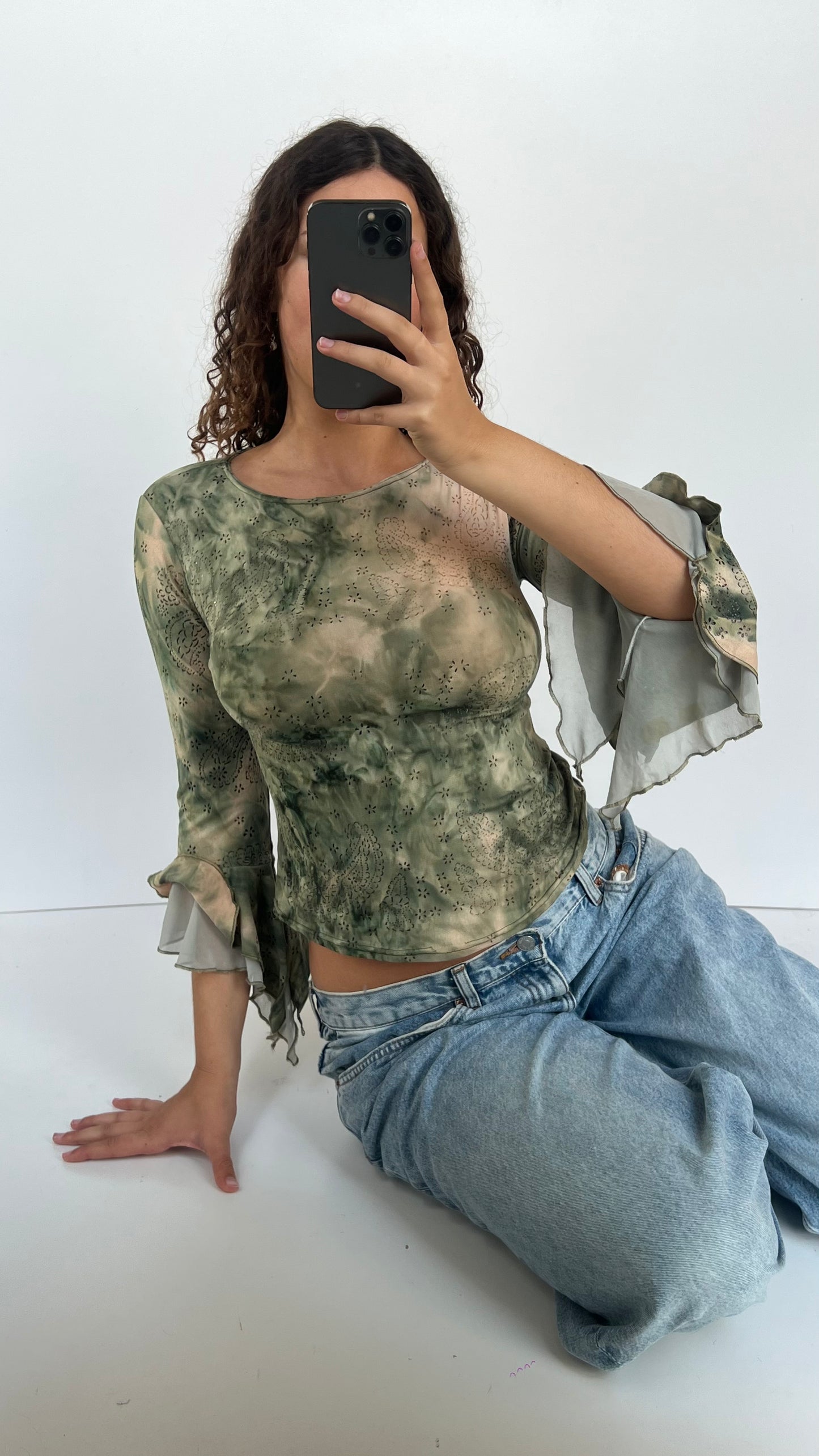00s green mesh top- size S