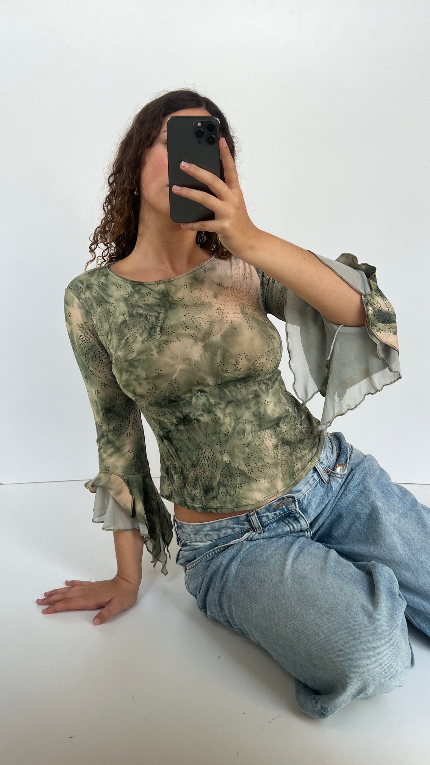 00s green mesh top- size S