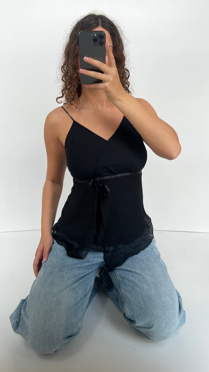 00s black mesh cami- size L