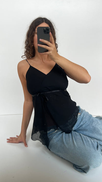 00s black mesh cami- size L