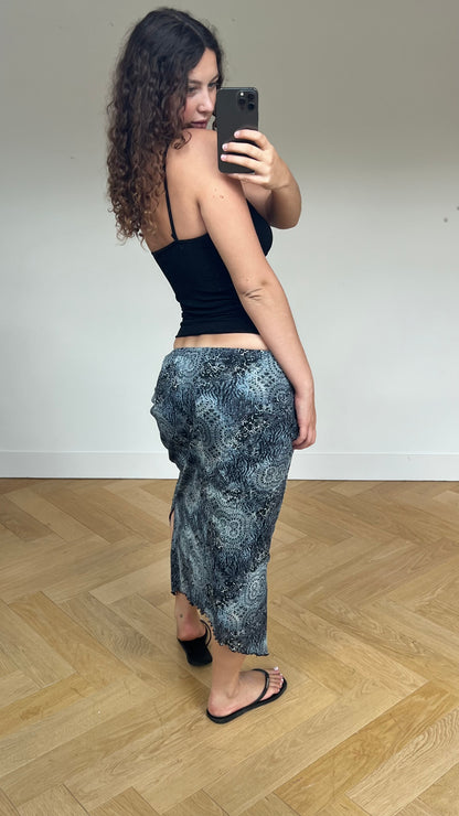 00s blue mesh maxi skirt- size M