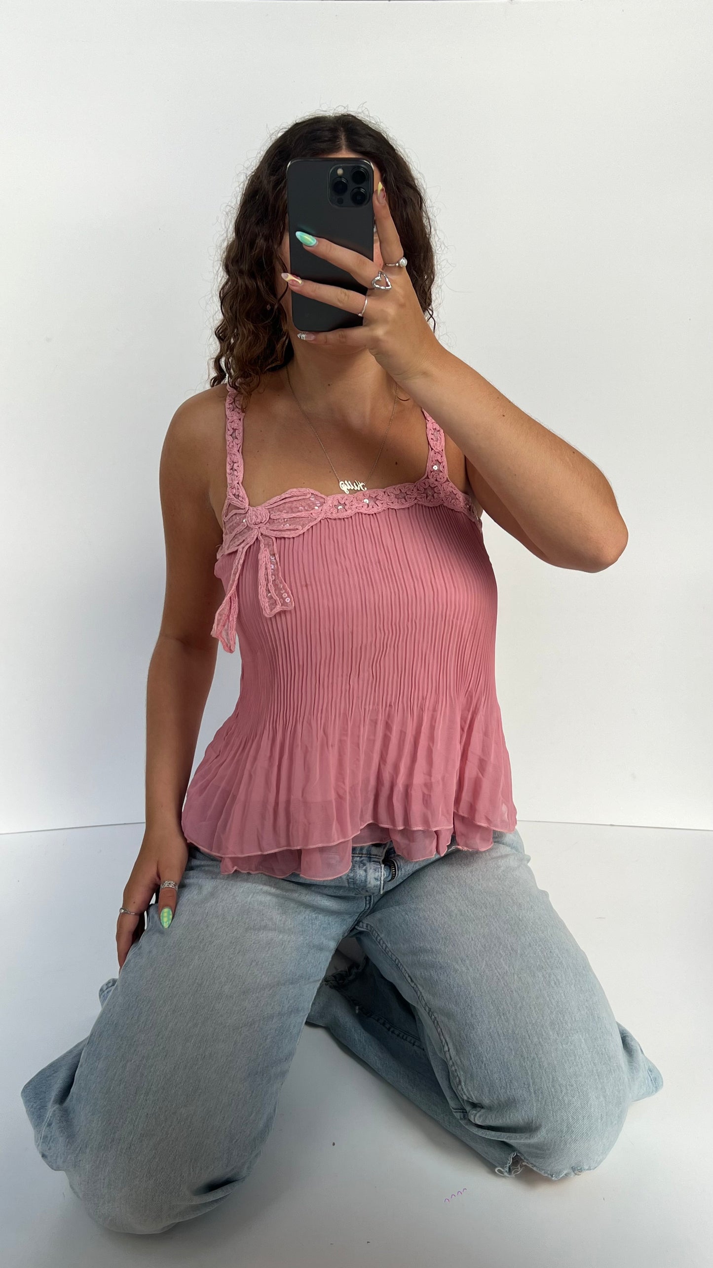 00s pink babydoll cami- size S