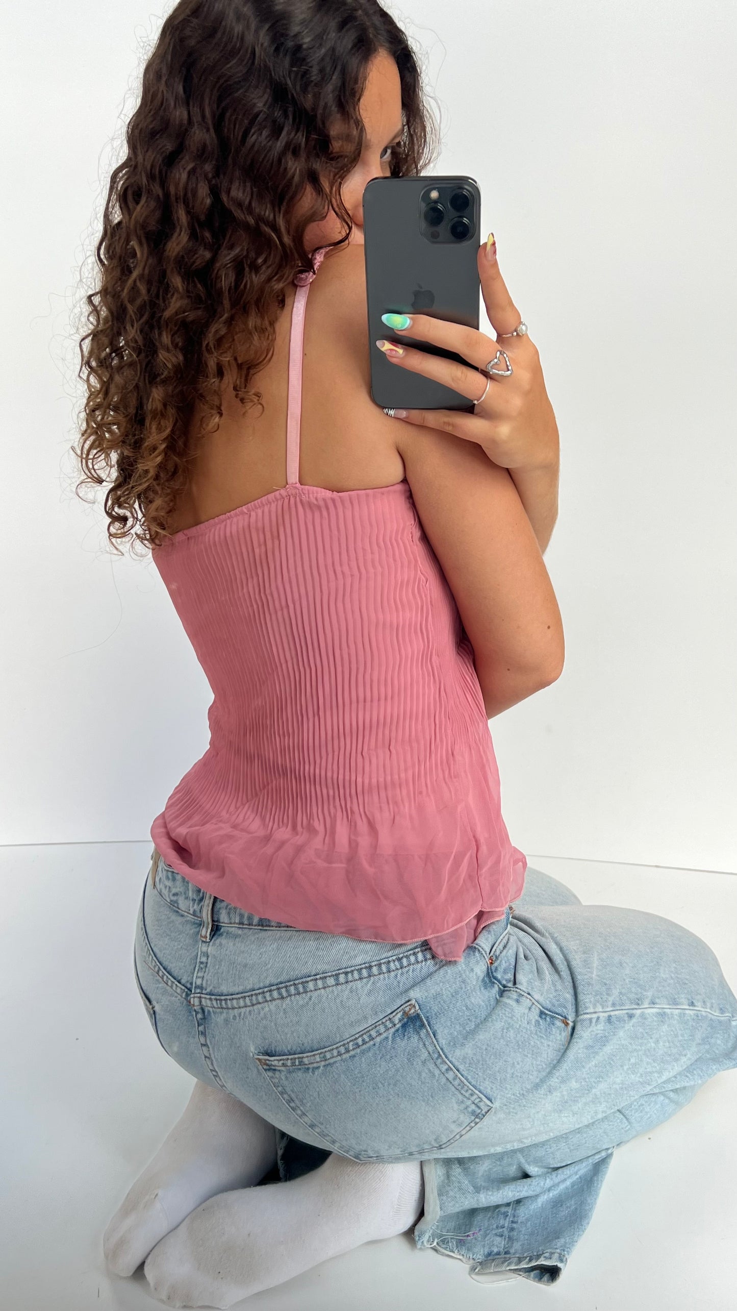 00s pink babydoll cami- size S