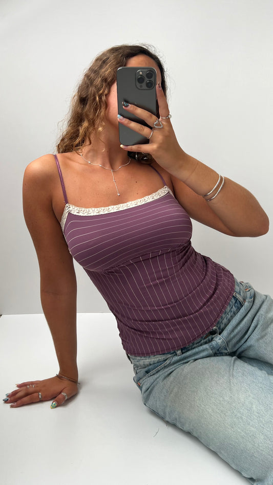 00s purple pinstripe cami- size S/M