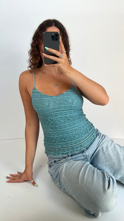 00s blue lace cami- size M