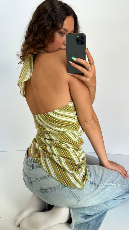 00s green stripe mesh cami- size L