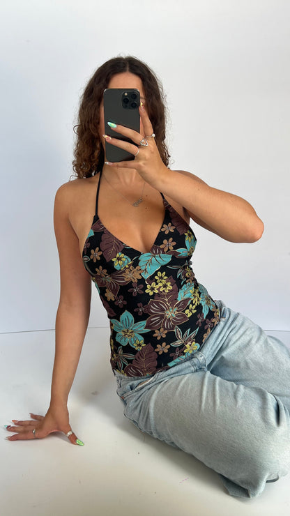 00s brown floral cami- size S