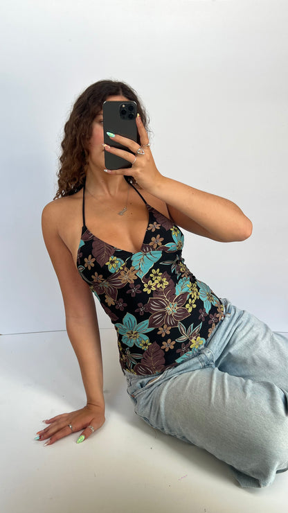 00s brown floral cami- size S
