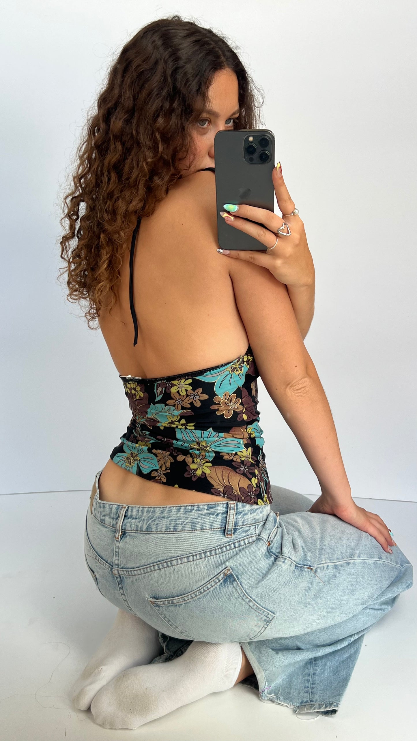 00s brown floral cami- size S