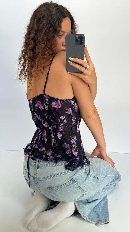 00s purple floral cami- size XL
