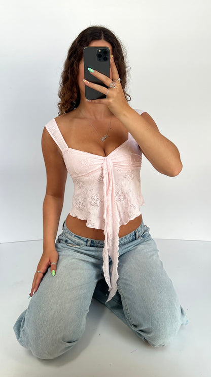 00s pink lace cami- size XS