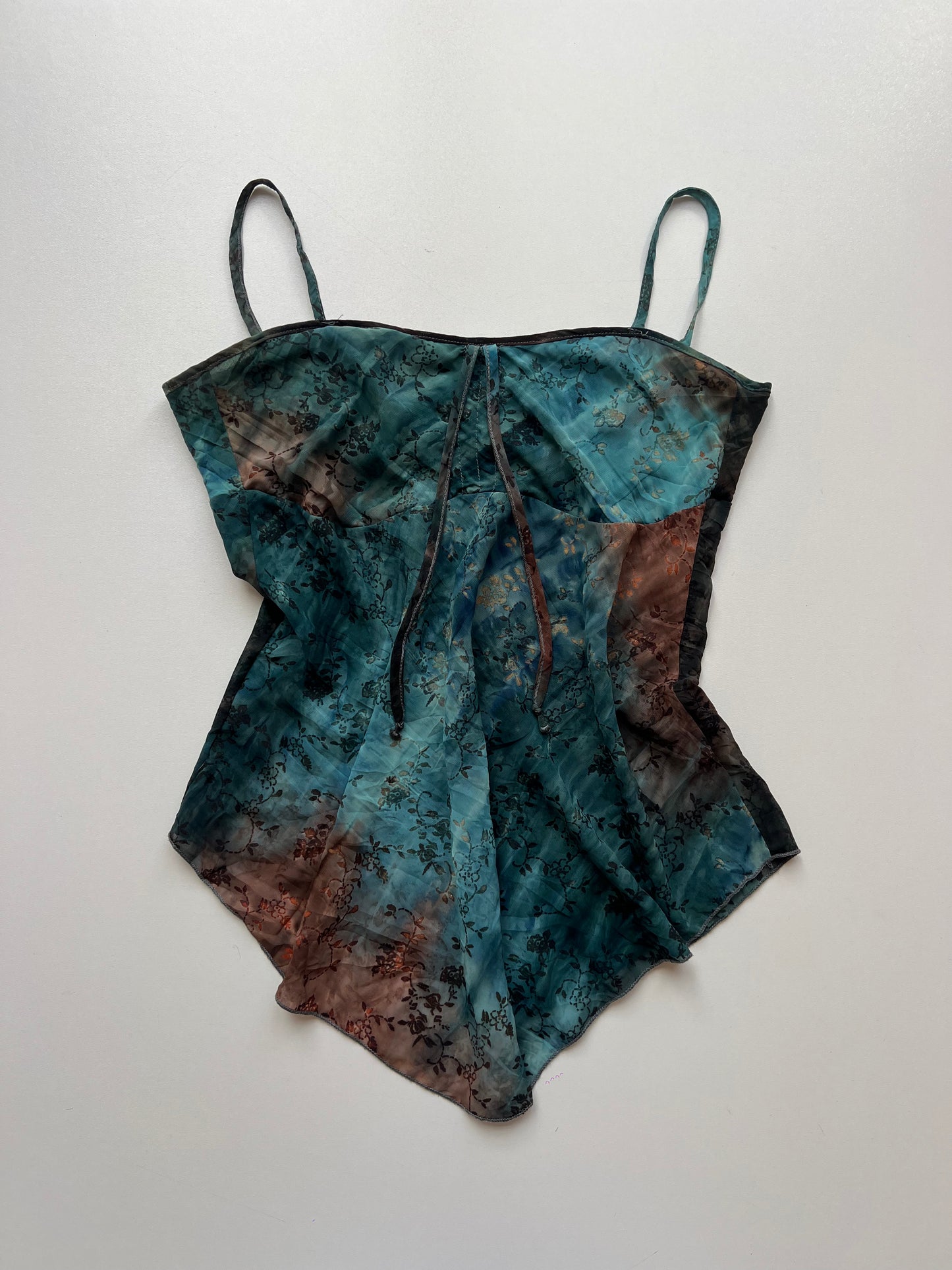 00s brown blue mesh cami- size XS
