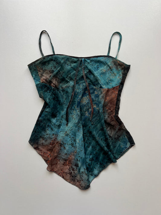 00s brown blue mesh cami- size XS