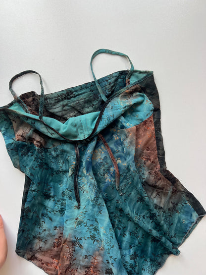 00s brown blue mesh cami- size XS