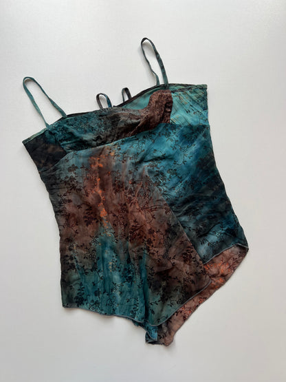 00s brown blue mesh cami- size XS
