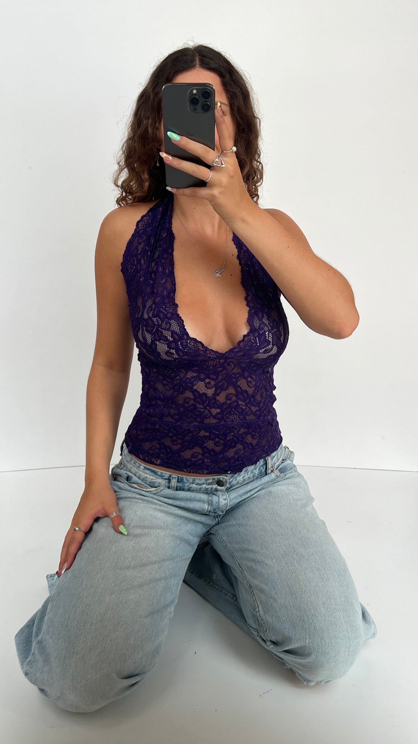 00s purple lace cami- size S