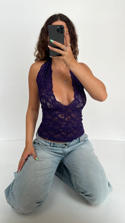 00s purple lace cami- size S