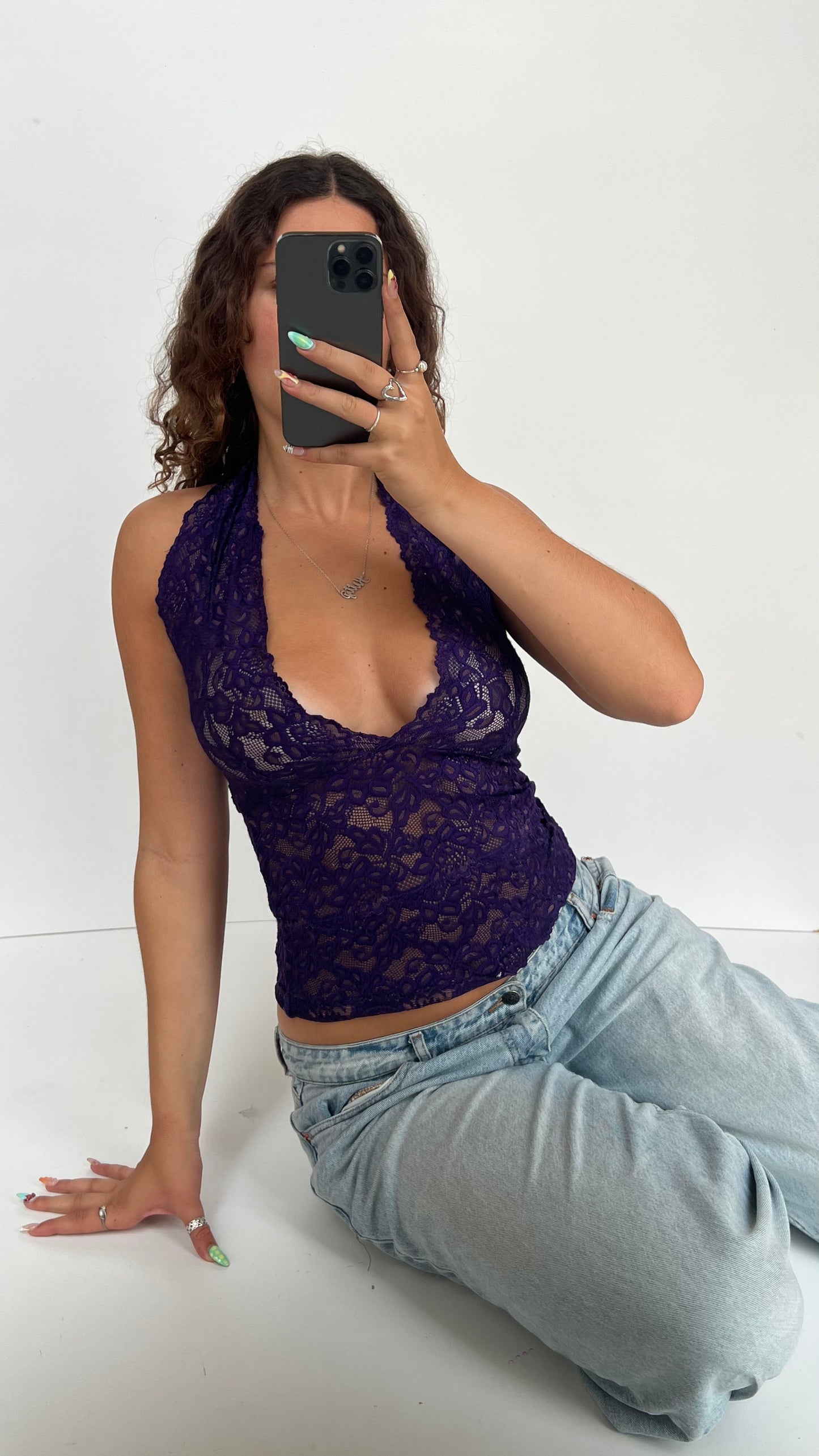 00s purple lace cami- size S