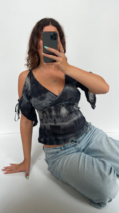 00s grey mesh top- size S