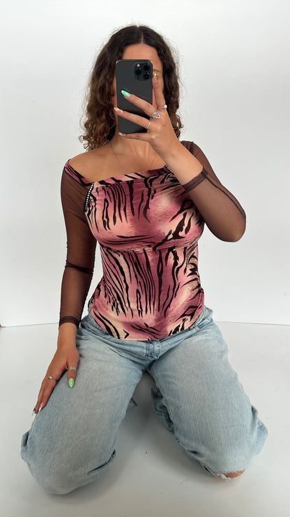 00s pink tiger top- size S